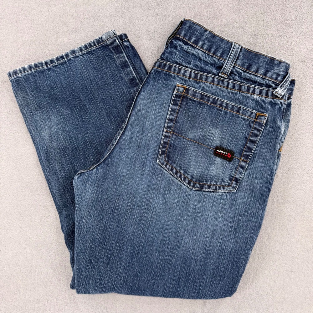 Ariat FR M3 Loose Straight Leg Jeans Mens 38x30 Flame Resistant Blue Denim